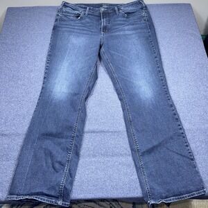 Silver Jeans Co. Suki Slim Bootcut Jeans Womens 18W L31 Blue Denim Stretch